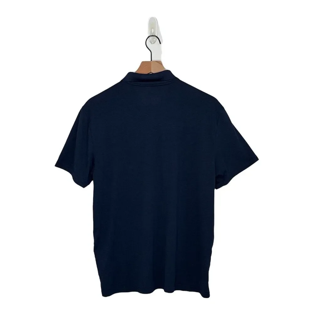 Old Navy Active Polo Men Large Blue Go Fresh Shirt Short Sleeve Collared Dark